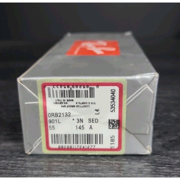 RAY BAN RB2132 901L 55[]18 145 3N GLOSSY BLACK G15 WAYFARERS SUNGLASSES OPEN BOX - Picture 9 of 9